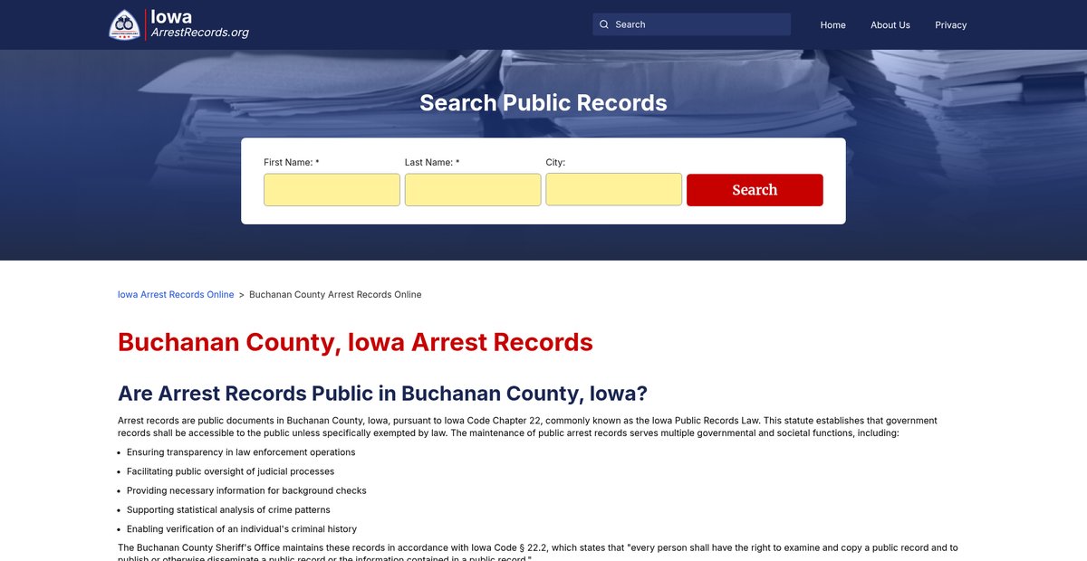 Preview of iowaarrestrecords.org