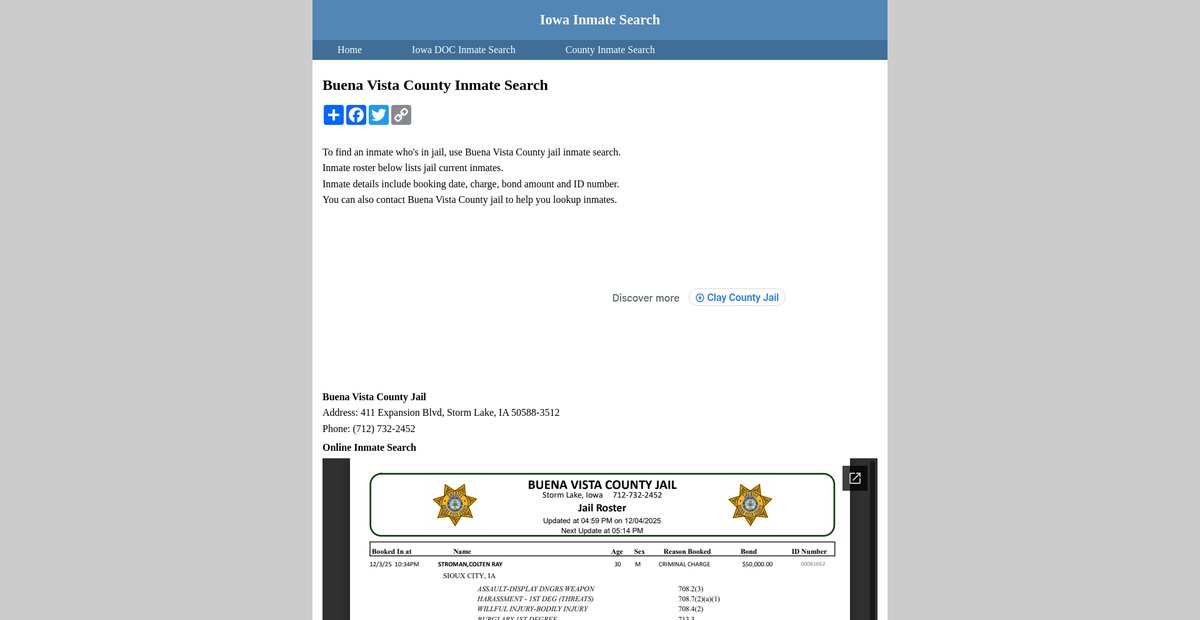 Preview of inmatesearchiowa.org