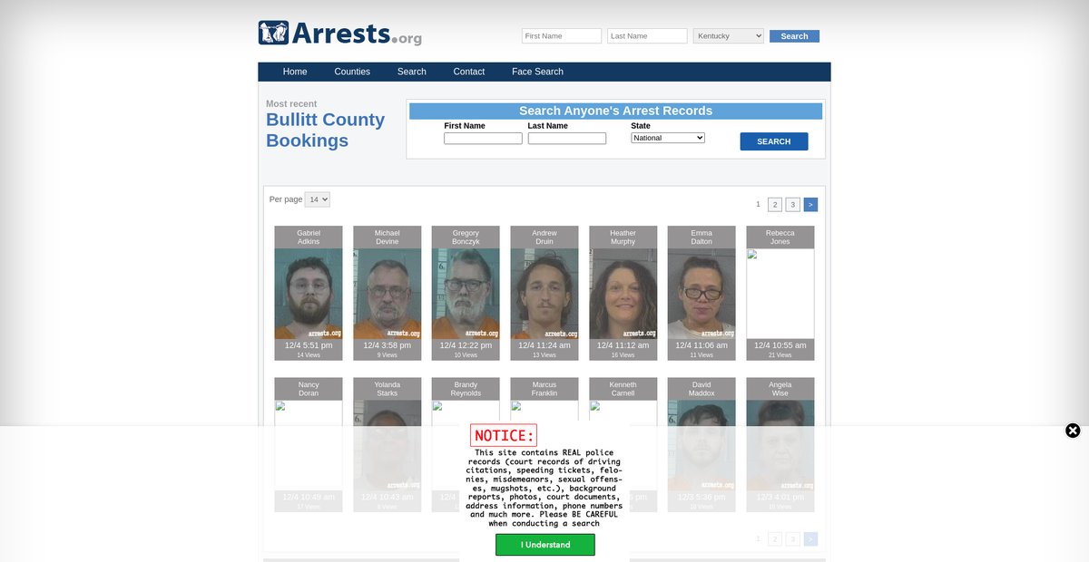 Preview of kentucky.arrests.org