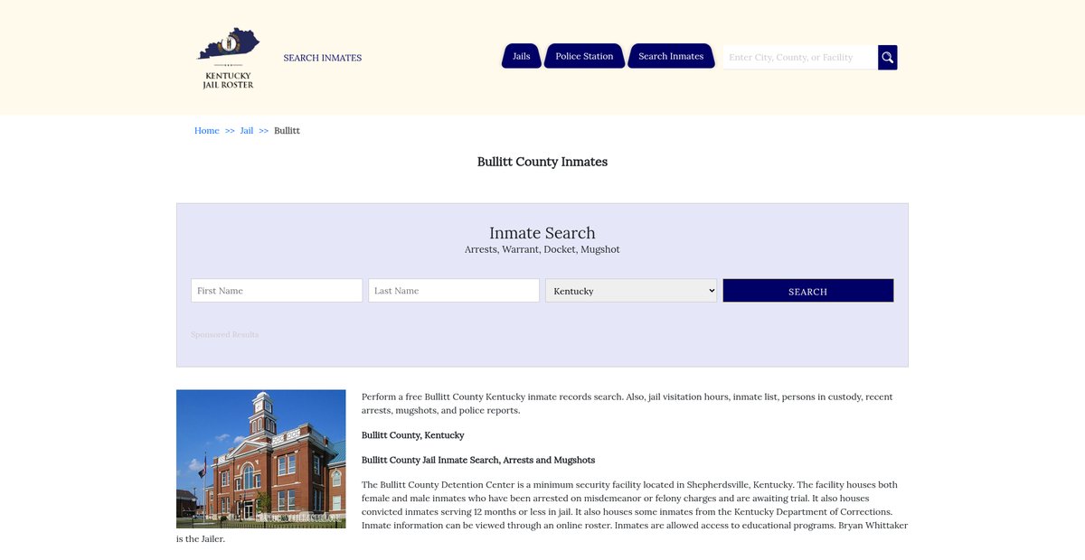 Preview of kentuckyjailroster.com