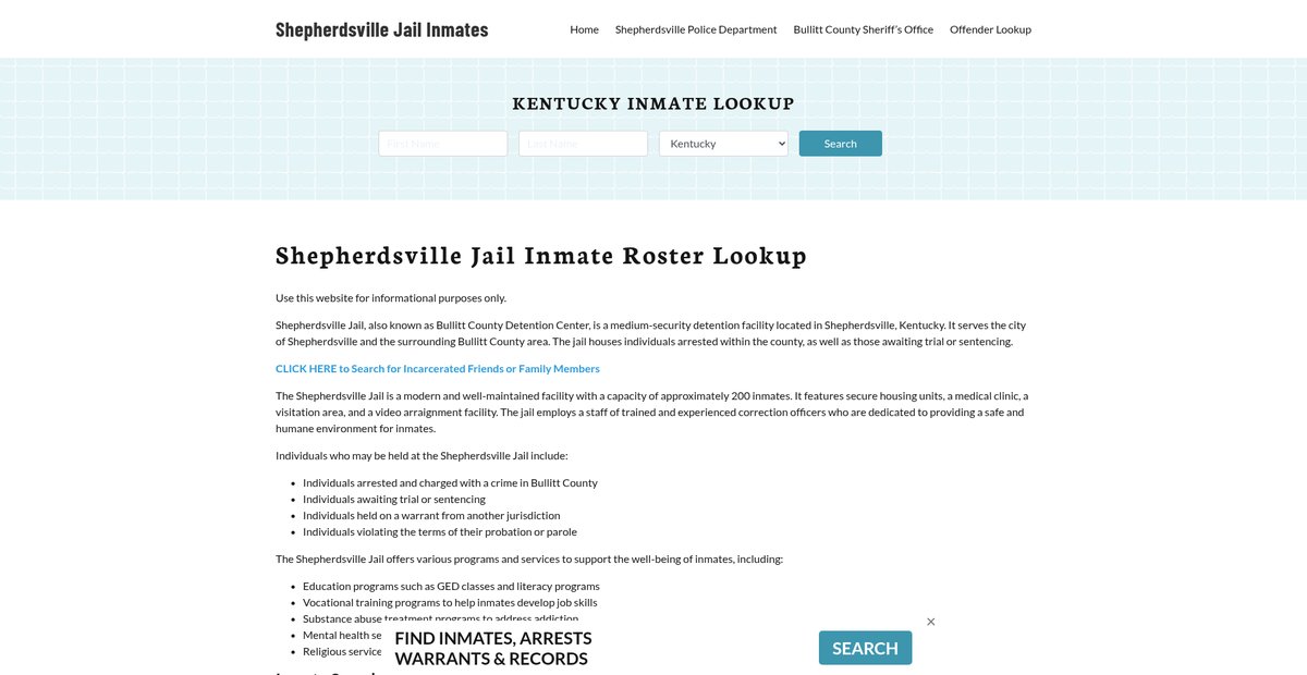 Preview of shepherdsvillejail.org