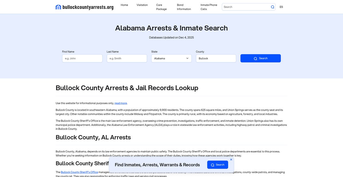Preview of bullockcountyarrests.org