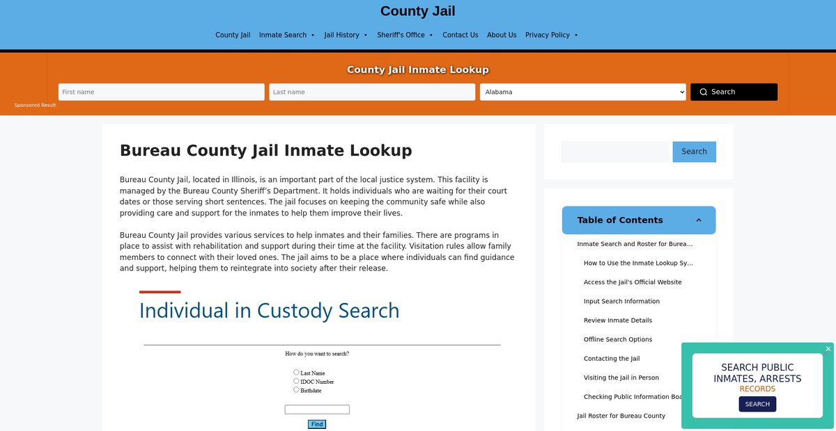 Preview of bureau-county.countyjail.org