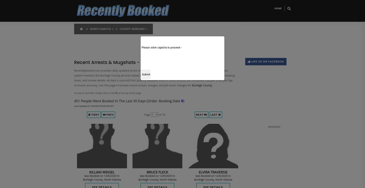 Preview of recentlybooked.com
