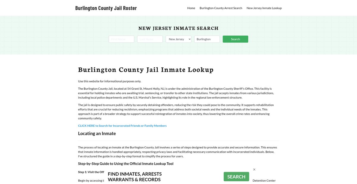 Preview of burlingtoncountyjail.org
