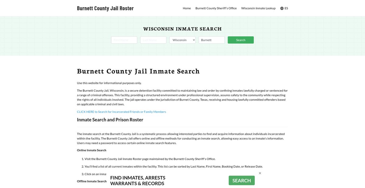 Preview of burnettcountyjail.org