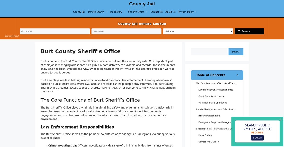 Preview of burt-sheriff-arrest-warrants.countyjail.org