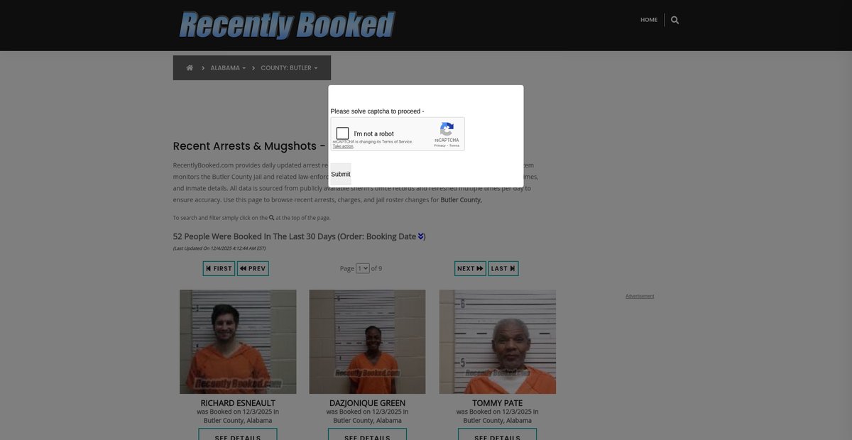 Preview of recentlybooked.com
