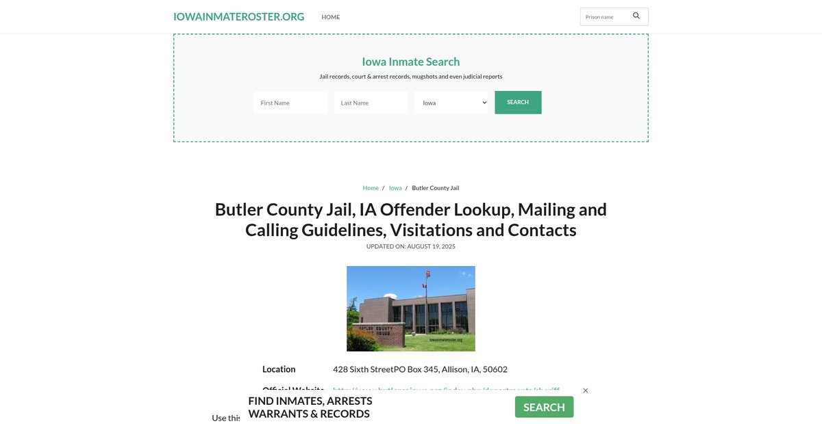 Preview of iowainmateroster.org