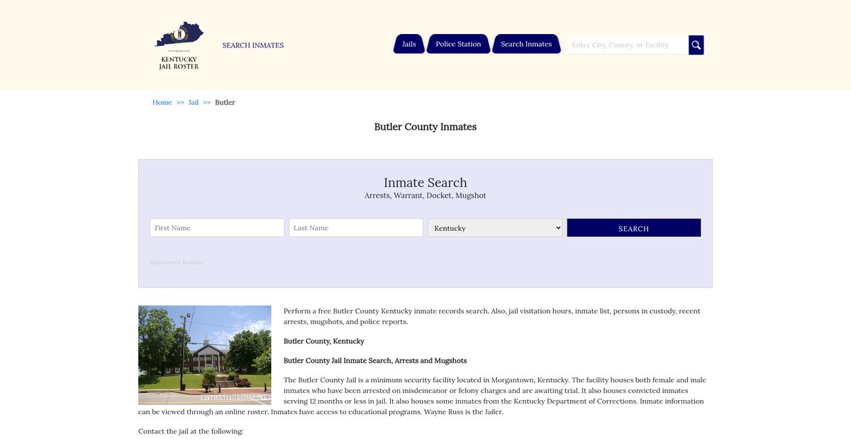 Preview of kentuckyjailroster.com