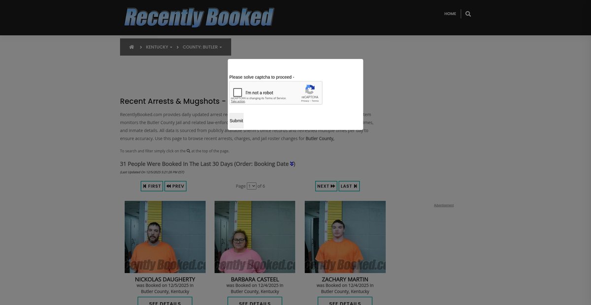Preview of recentlybooked.com