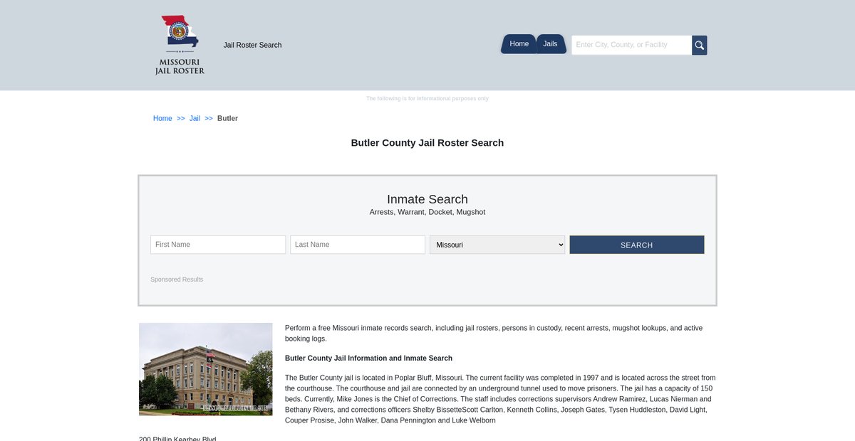 Preview of missourijailroster.com
