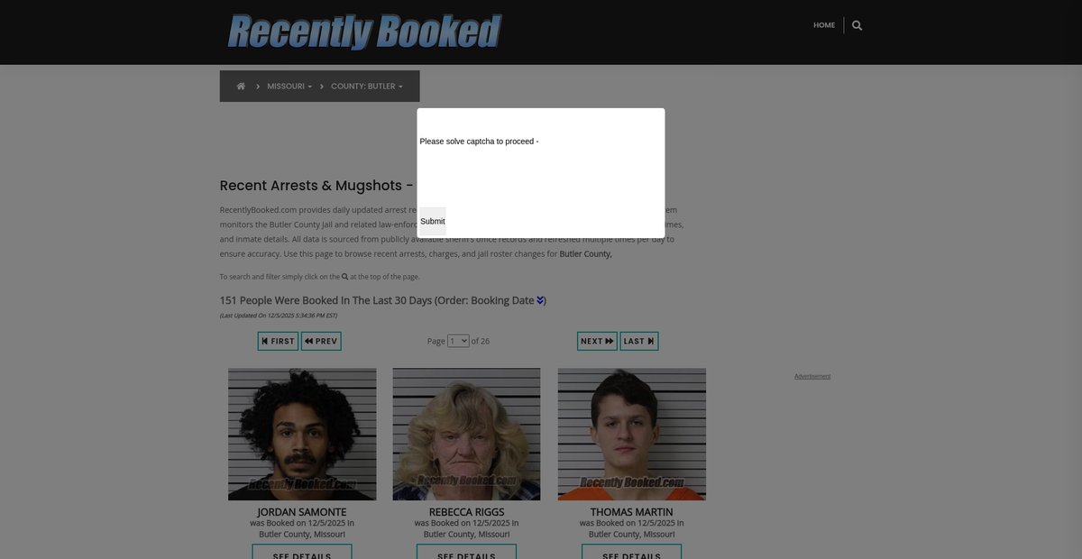 Preview of recentlybooked.com