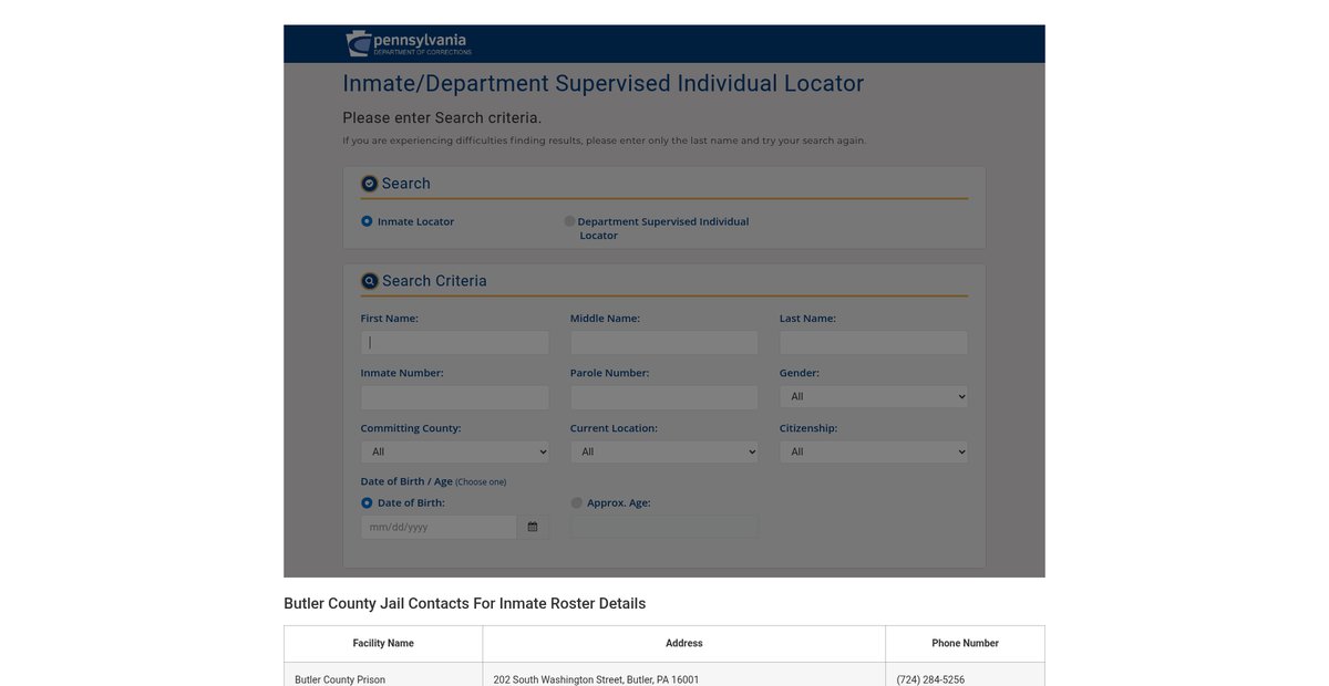 Preview of pennsylvaniainmaterecords.com