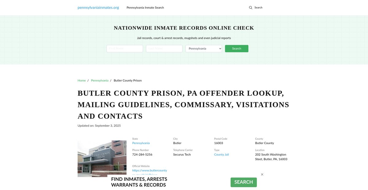 Preview of pennsylvaniainmates.org