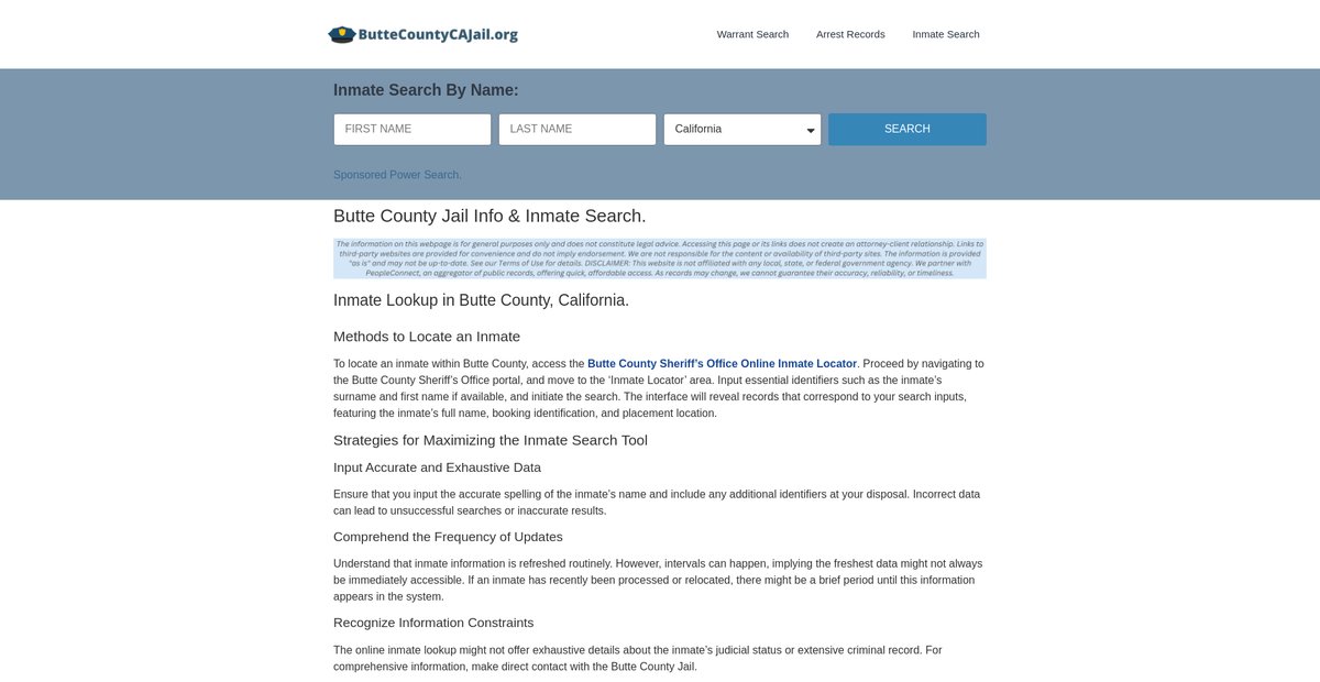Preview of buttecountycajail.org