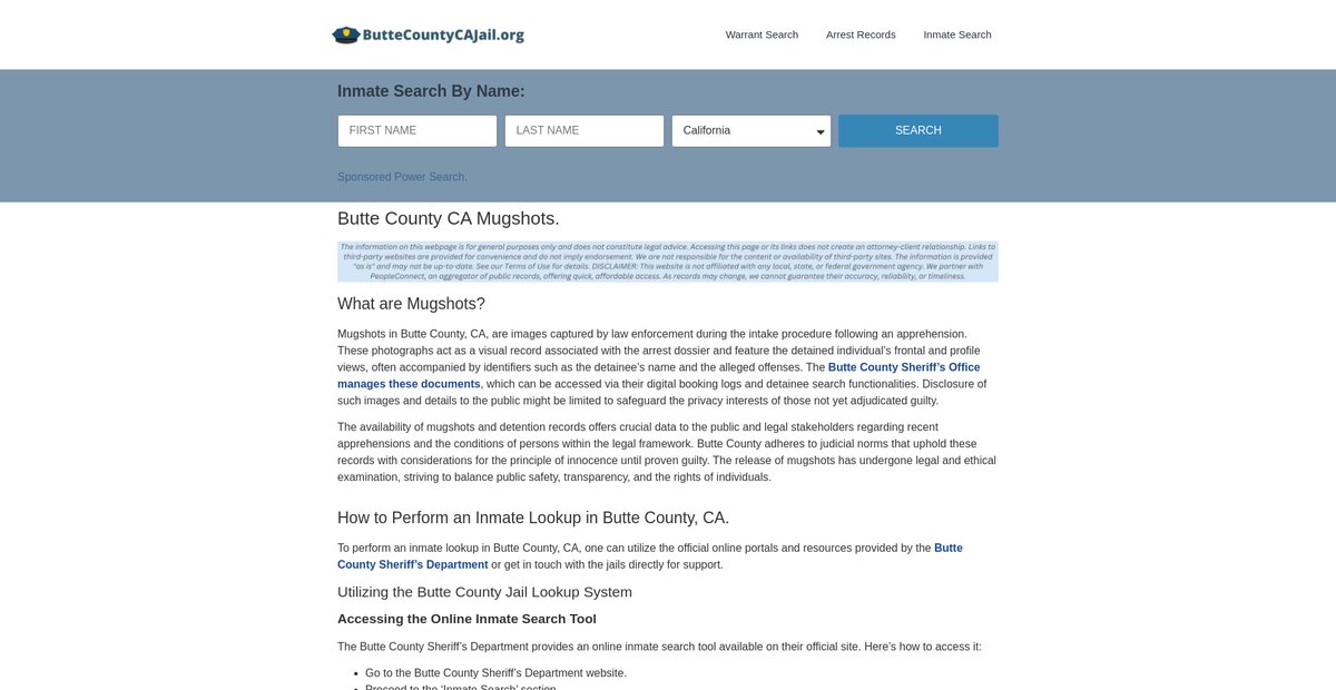 Preview of buttecountycajail.org