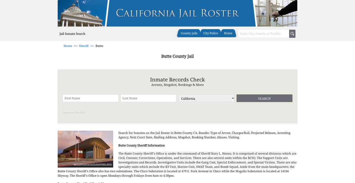Preview of californiajailroster.com