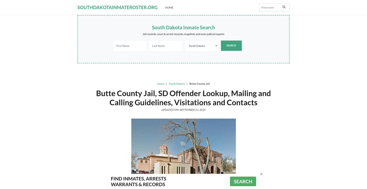 Preview of southdakotainmateroster.org