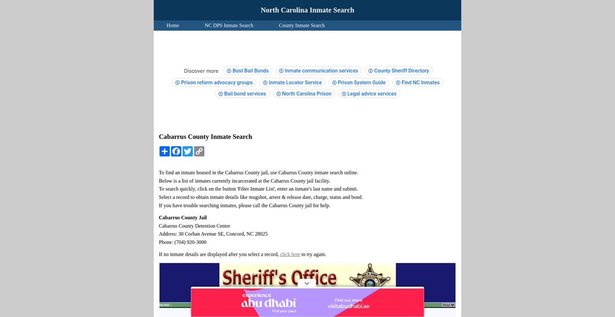 Preview of ncinmatesearch.org