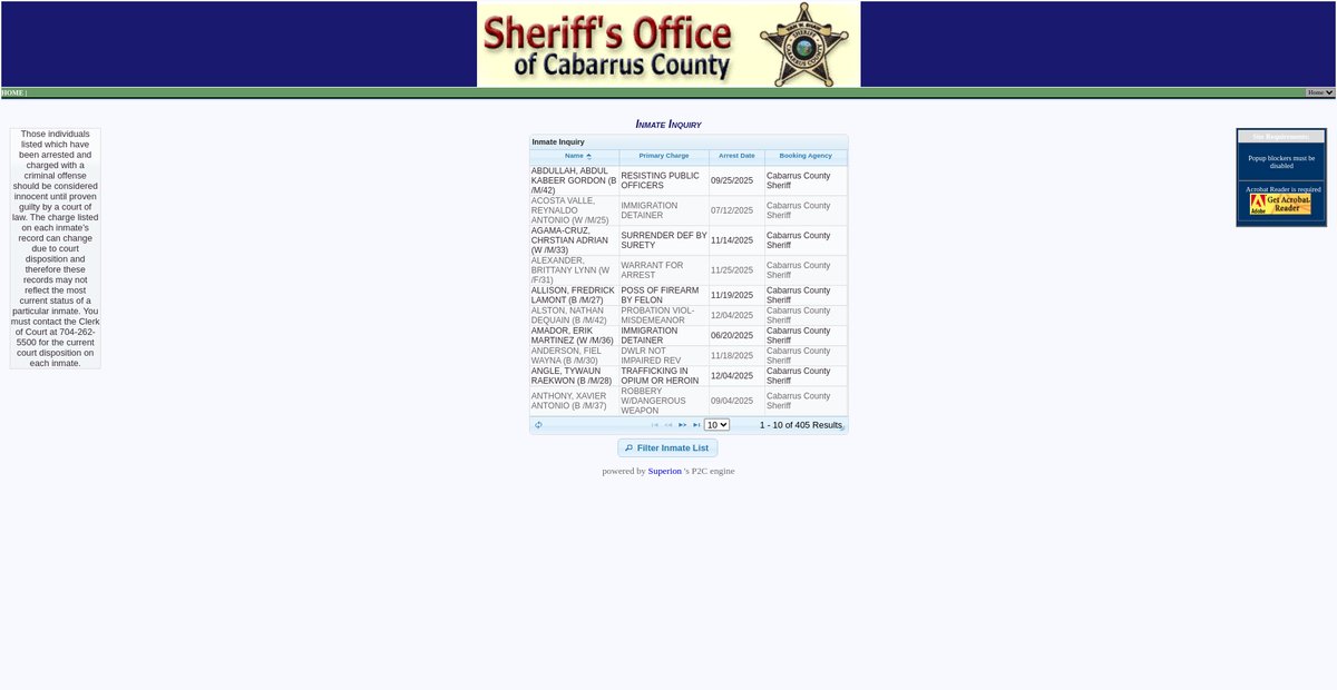 Preview of onlineservices.cabarruscounty.us