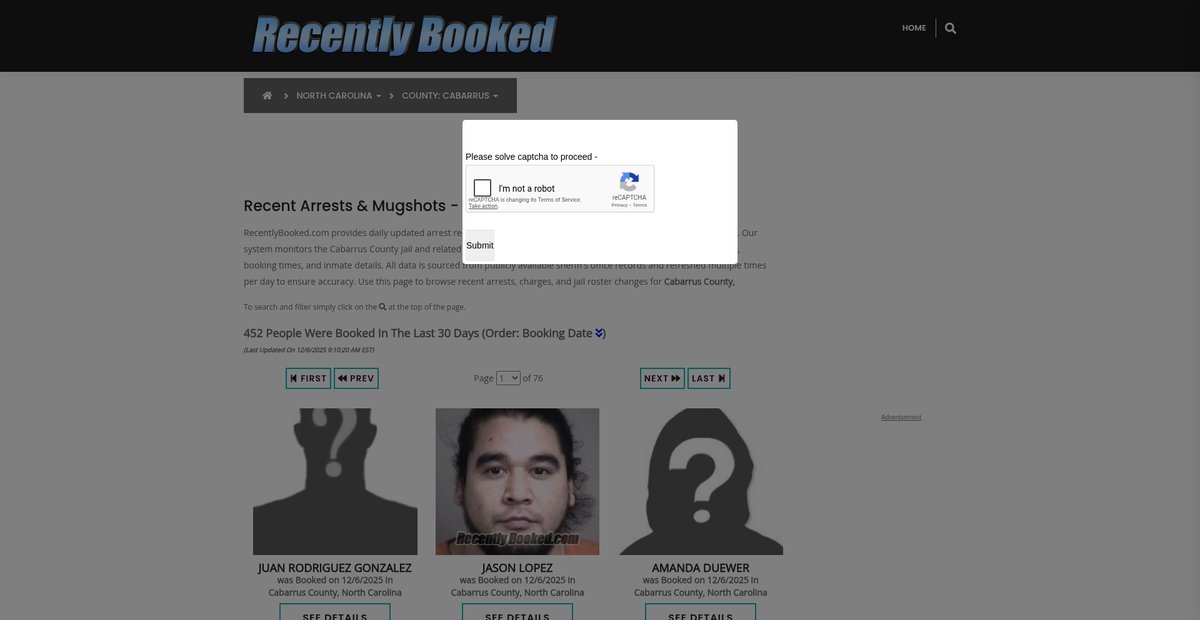 Preview of recentlybooked.com