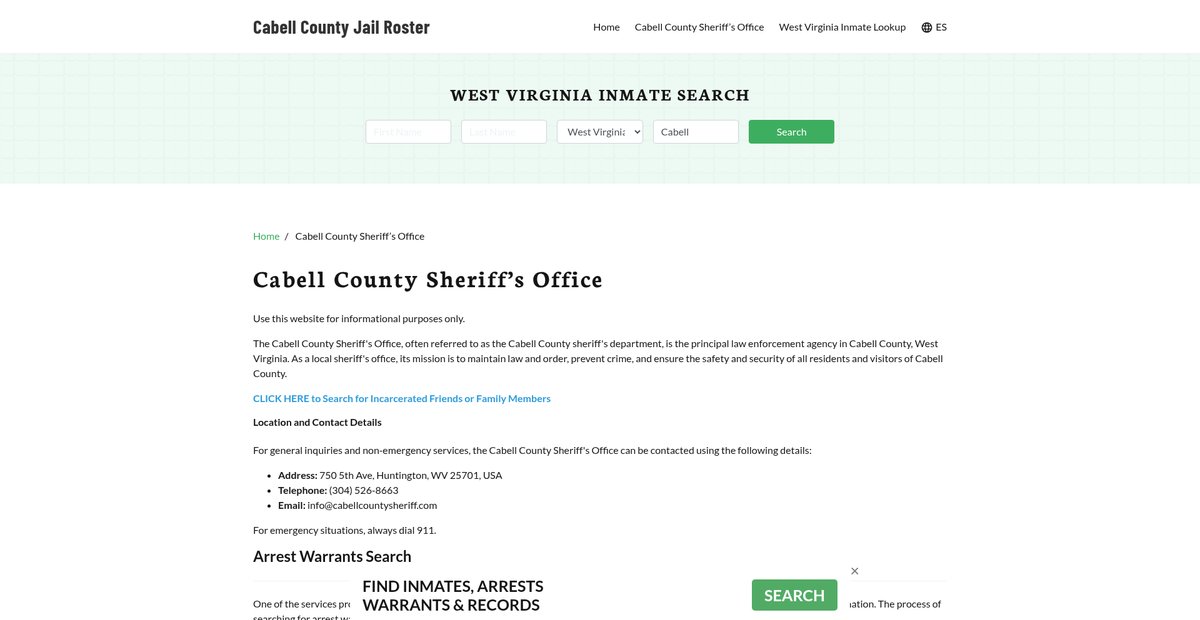 Preview of cabellcountyjail.org