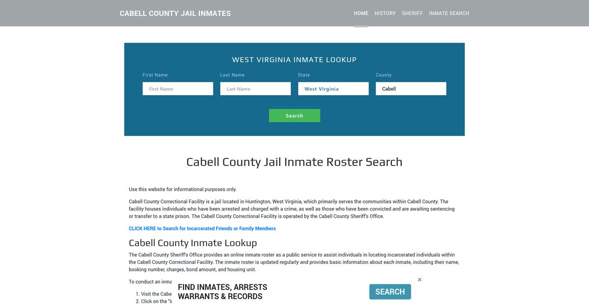 Preview of cabelljailroster.org