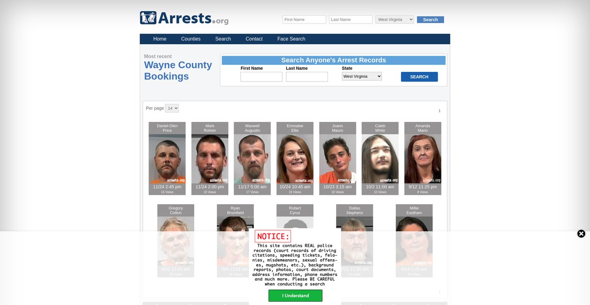 Preview of westvirginia.arrests.org