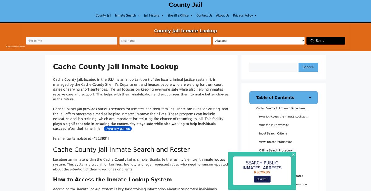Preview of cache-county.countyjail.org
