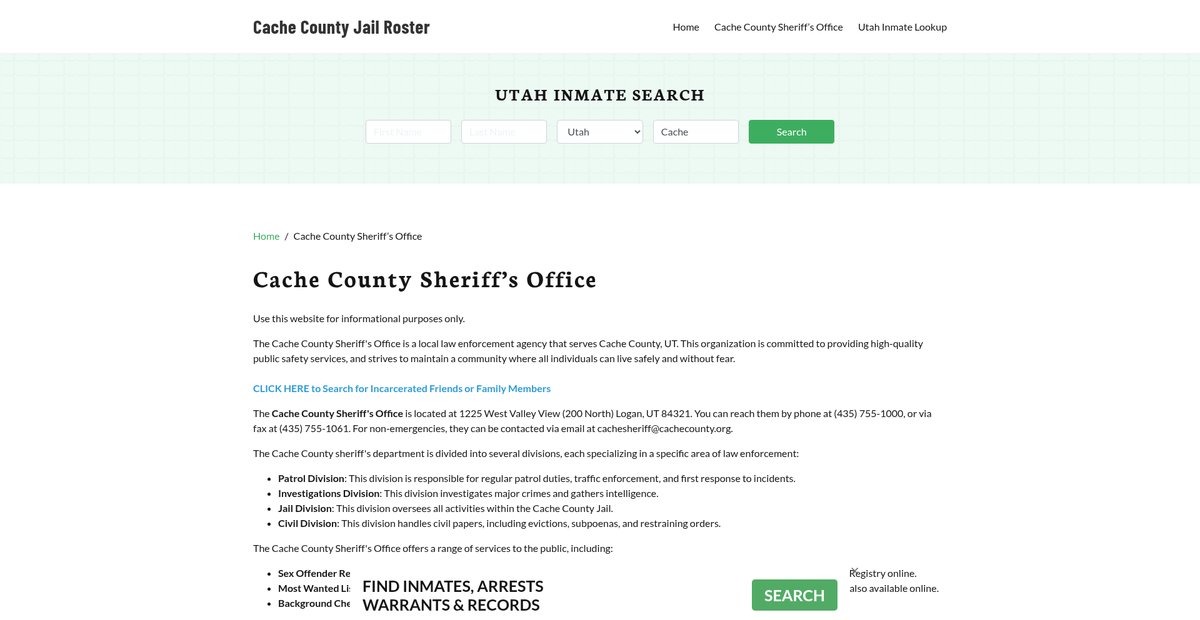 Preview of cachecountyjail.org