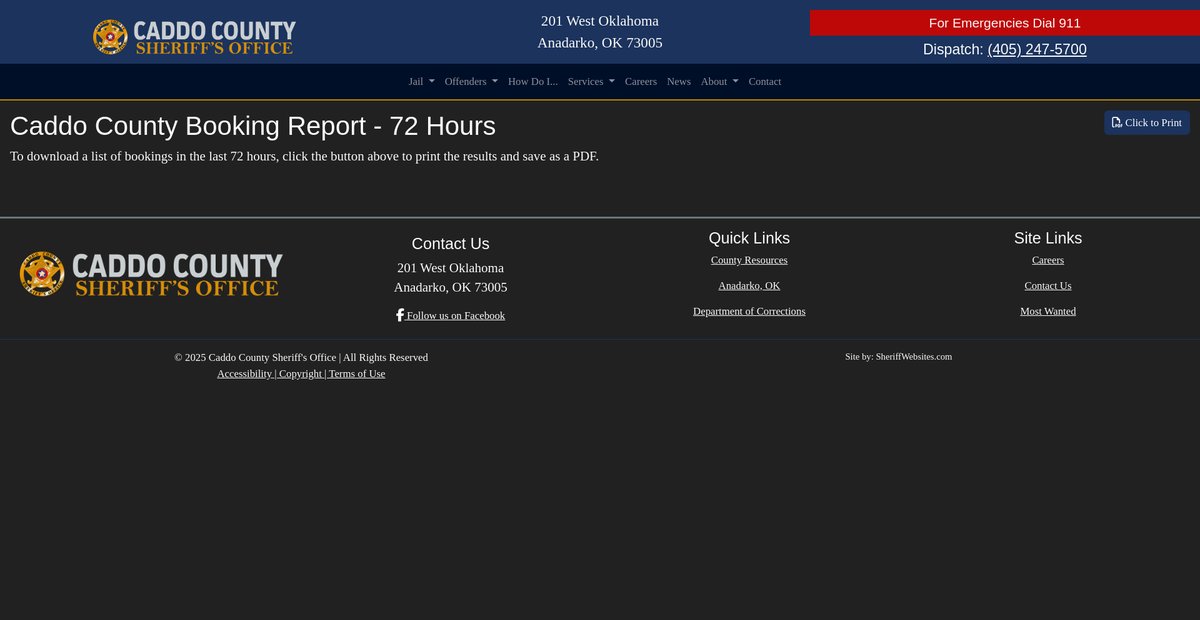 Preview of caddocountysheriff.com