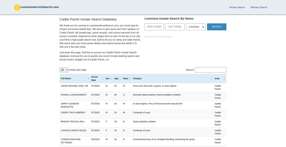 Preview of louisianaarrestsearch.com