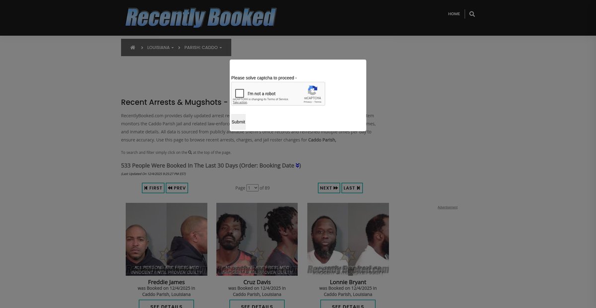 Preview of recentlybooked.com