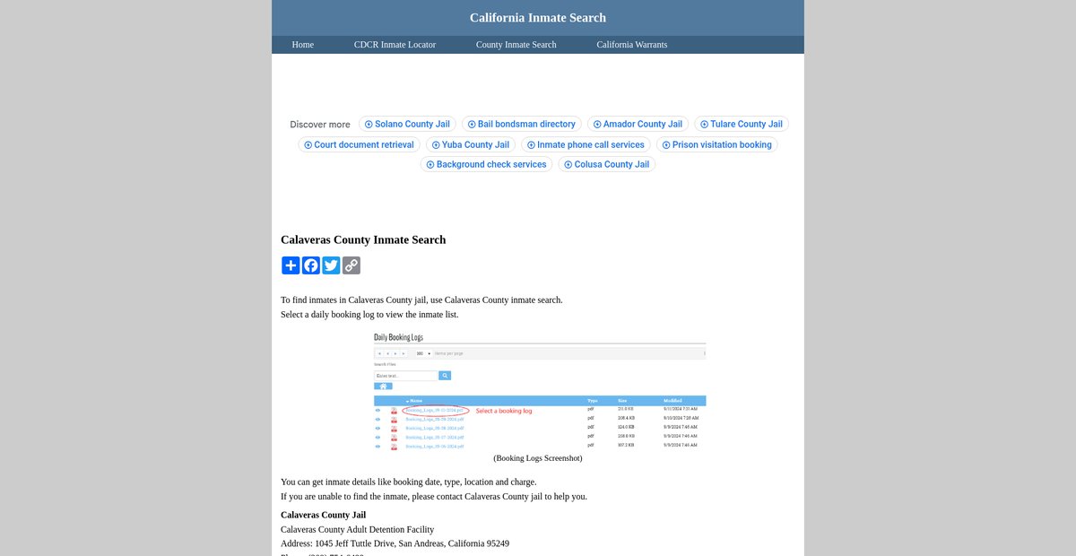 Preview of inmatesearchcalifornia.org