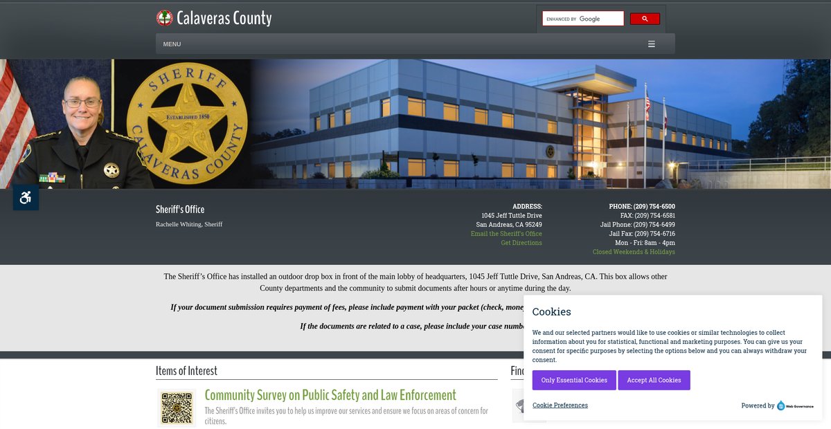 Preview of sheriff.calaverasgov.us