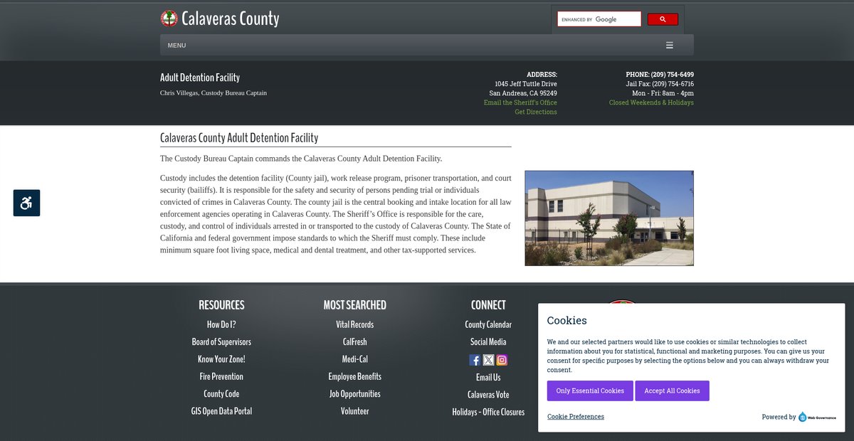 Preview of sheriff.calaverasgov.us