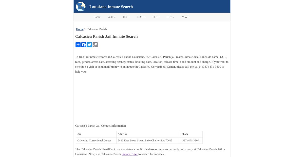 Preview of inmatesearchla.org