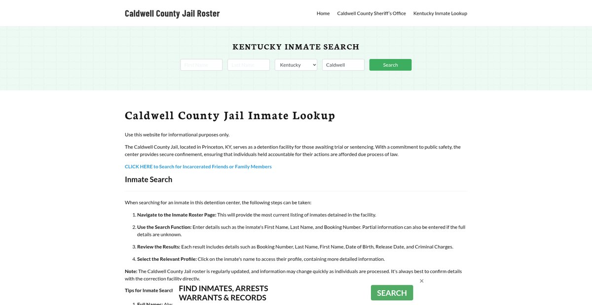 Preview of caldwellcountyjail.org