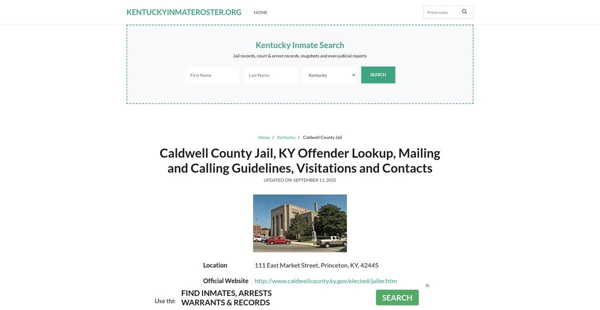 Preview of kentuckyinmateroster.org