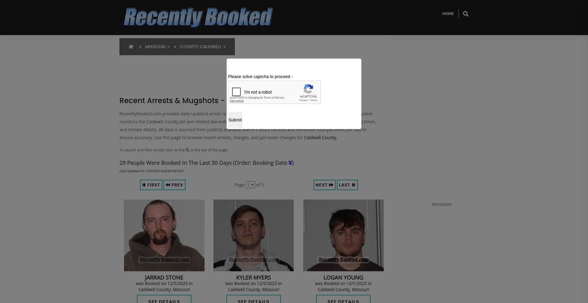 Preview of recentlybooked.com