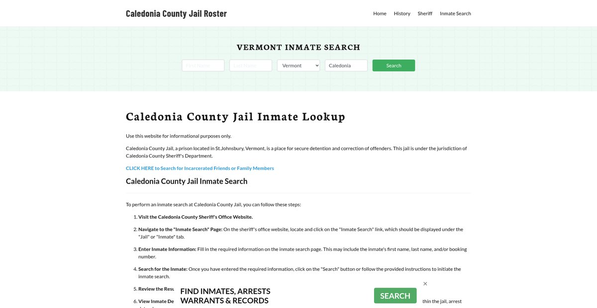 Preview of caledoniacountyjail.org