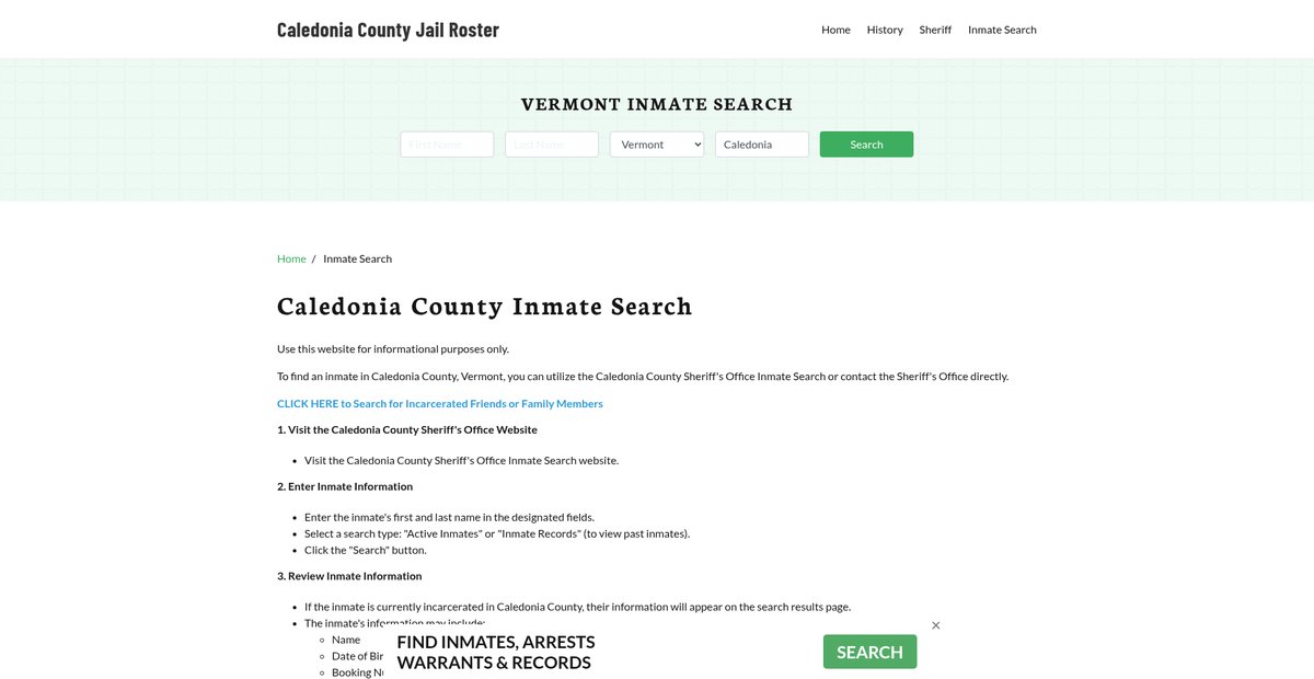 Preview of caledoniacountyjail.org