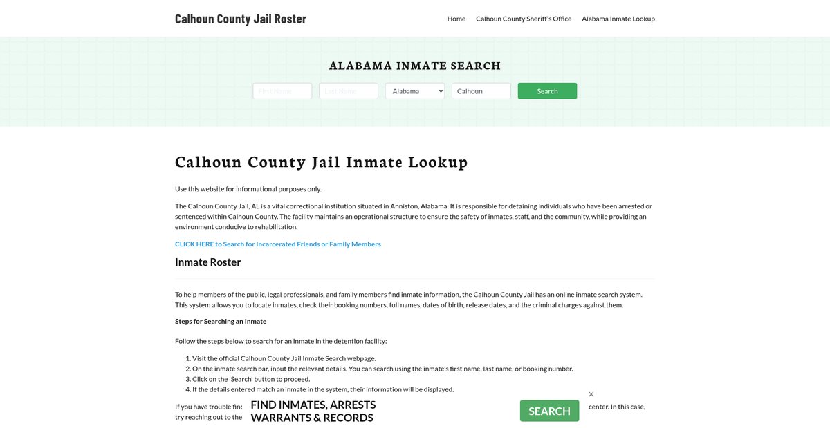 Preview of calhouncountyjail.org