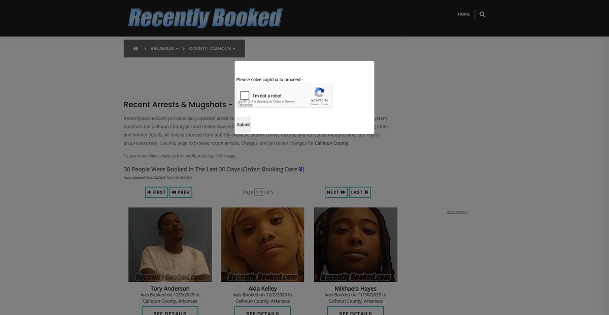 Preview of recentlybooked.com