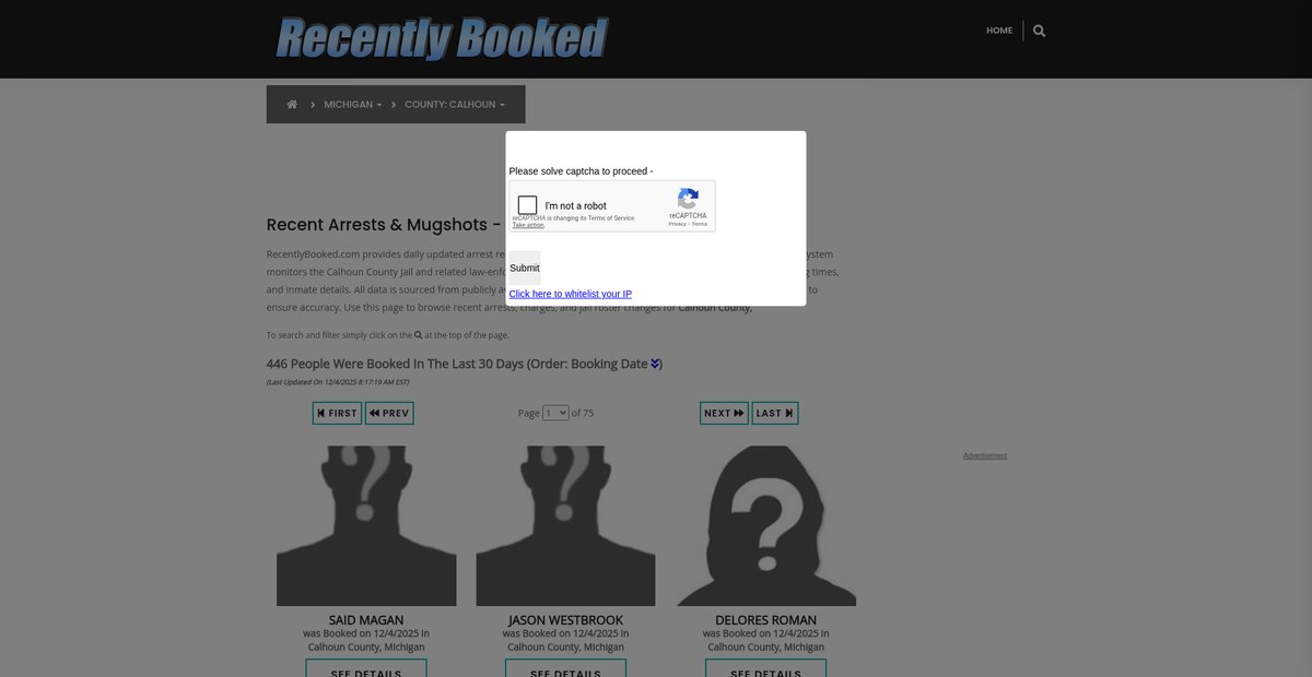 Preview of recentlybooked.com
