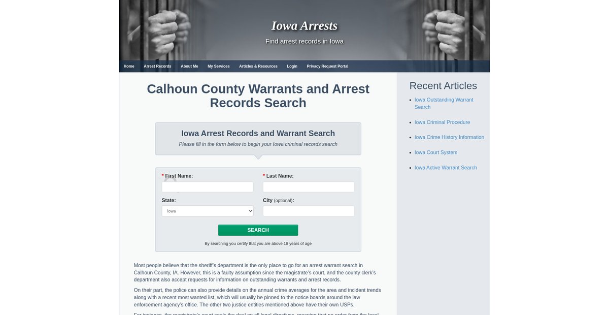 Preview of iowaarrests.org