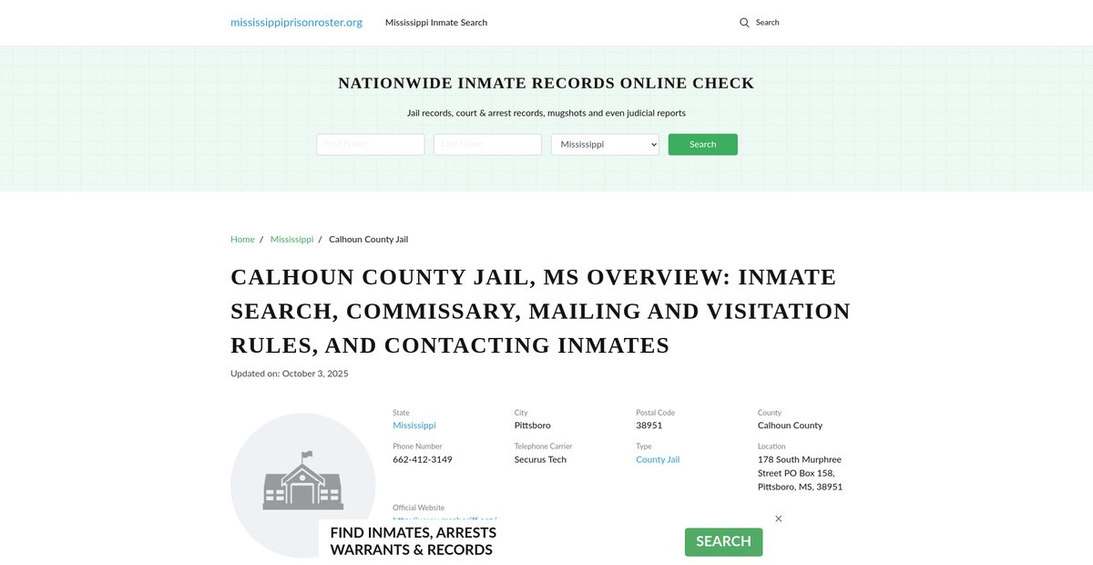 Preview of mississippiprisonroster.org