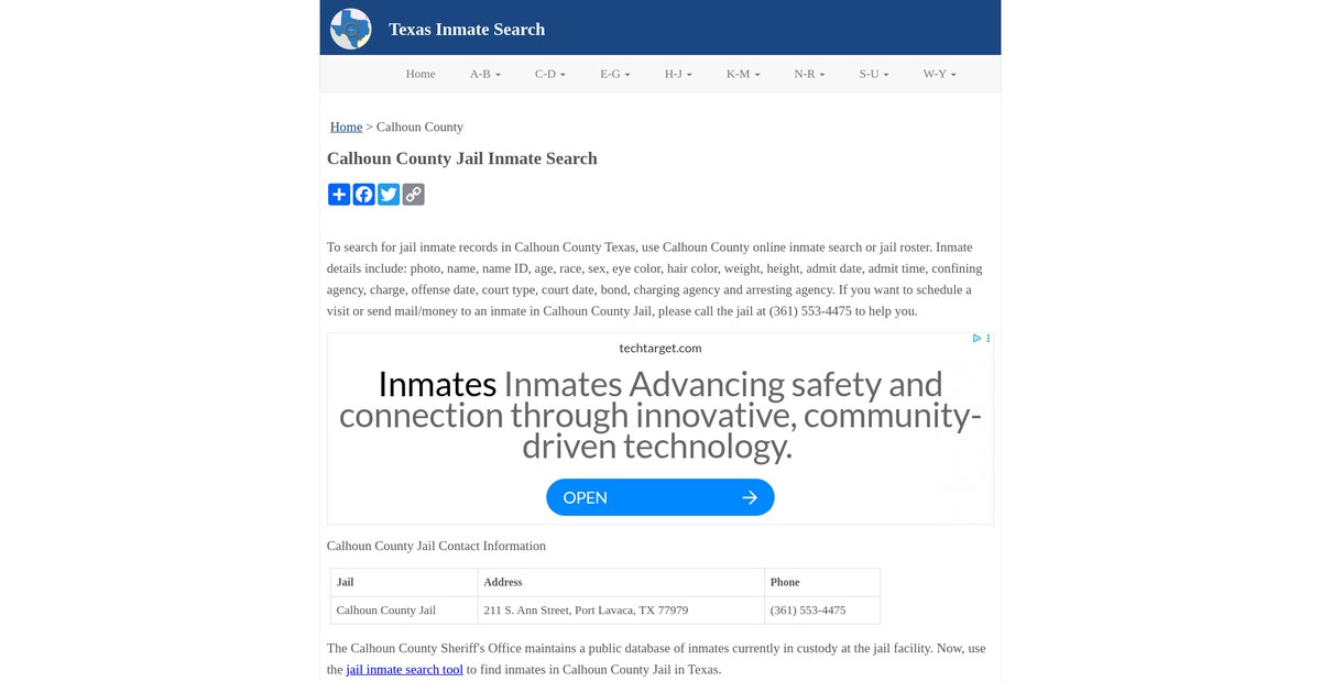Preview of inmatesearchtx.org