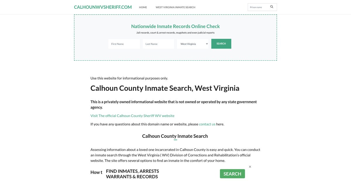 Preview of calhounwvsheriff.com